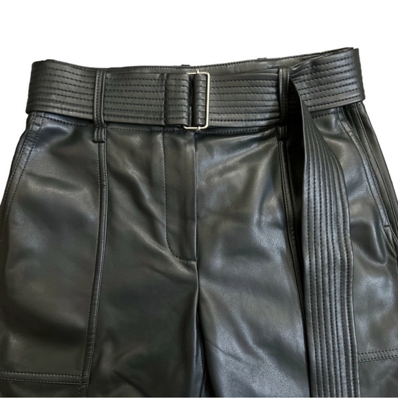 REBECCA TAYLOR Faux Leather High Rise Straight Leg Pants - Picture 6 of 11